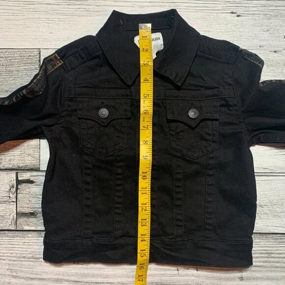 True Religion Black Jean Jacket with Removable Hood - Picture 9 of 12